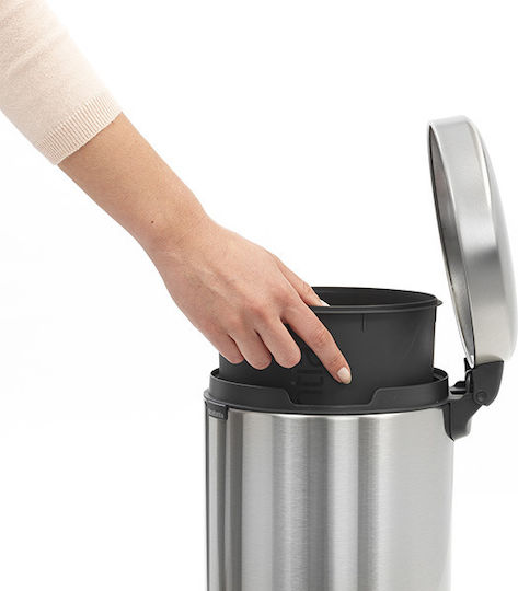 Brabantia Inox Καλαθάκι Μπάνιου 5lt Ασημί