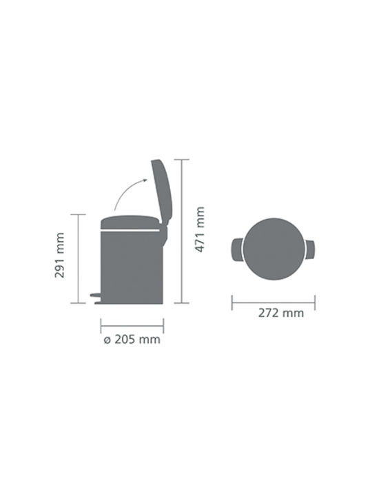 Brabantia Inox Bathroom Basket 5lt Silver