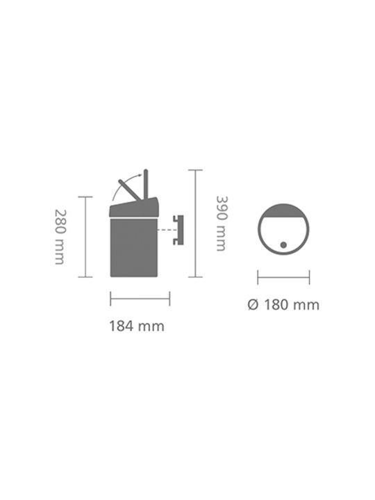Brabantia Inox Καλαθάκι Μπάνιου 3lt Μαύρο