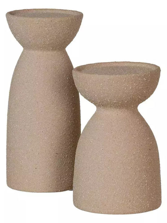 Candle Holder Ceramic in Brown Color 10x23cm 1pcs