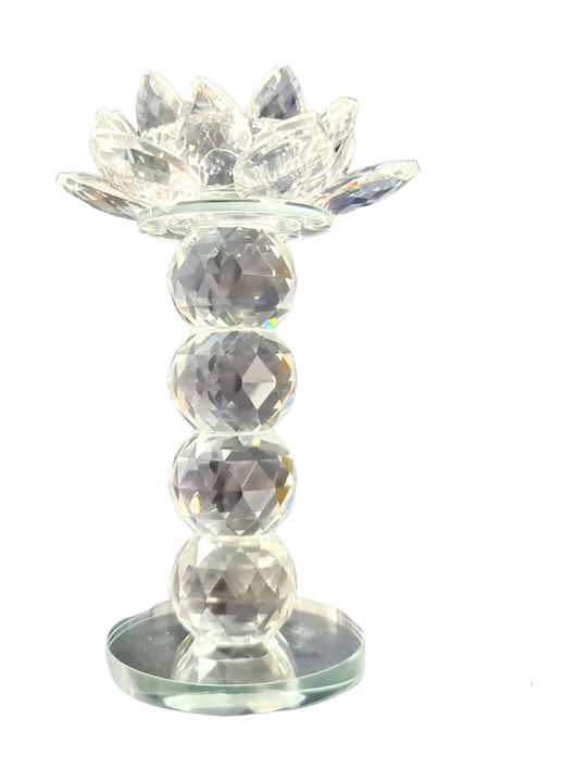 Candle Holder suitable for Tealights Crystal in Transparent Color 12x12x12cm 1pcs