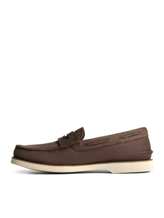 Δερμάτινα Ανδρικά Loafers σε Καφέ Χρώμα