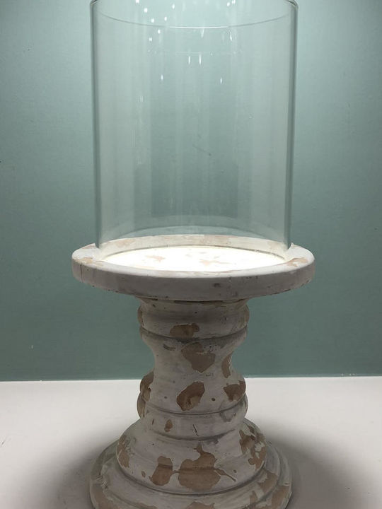 keleman Κηροπήγιο Κεραμικό σε Διάφανο Χρώμα 18x36.5x36.5εκ.