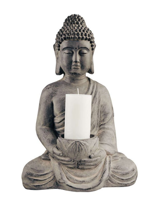 Butlers Buddha Кандилник Полирезин в Сив Цвят 33x29.5x33бр 1бр