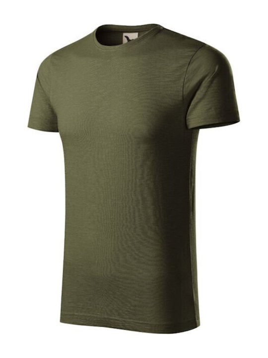 Malfini Ανδρικό Διαφημιστικό T-shirt Κοντομάνικο σε Καφέ Χρώμα