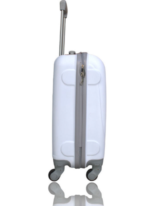 Olia Home Cabin Hard Suitcase White with 4 Wheels Height 50cm