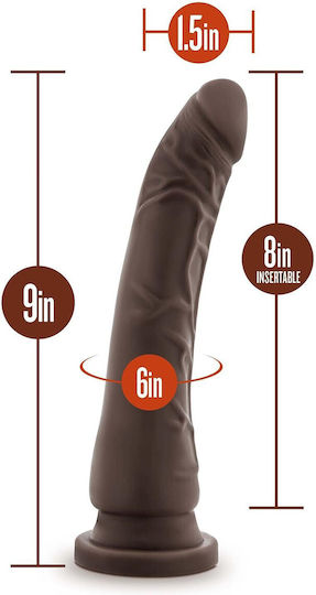Dr. Skin Plus Posable Shaft Ρεαλιστικό Dildo με Βεντούζα Chocolate 23cm