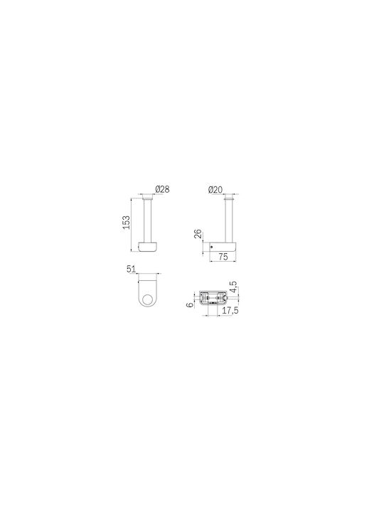 Inda Wall-mounted Paper Holder Metallic Silver