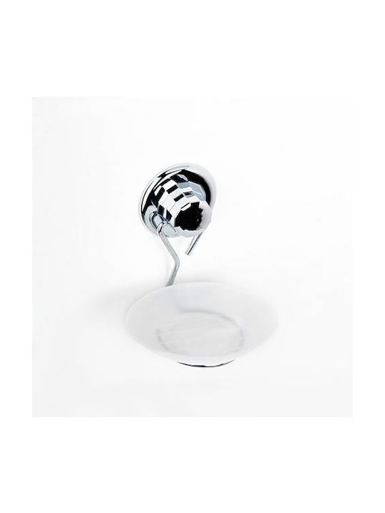 Tekno-Tel Wall-mounted Soap Dish Plastic with Suction Cup Silver