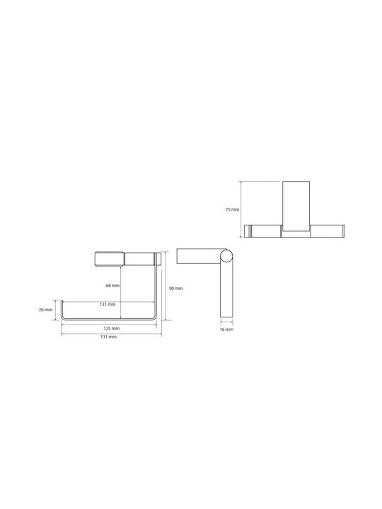 Bemeta Wall-mounted Paper Holder Metallic Silver