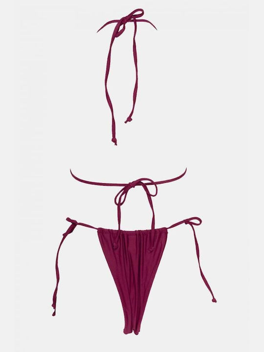 Set Bikini Triunghi & Brazilia Talie Înaltă Violet