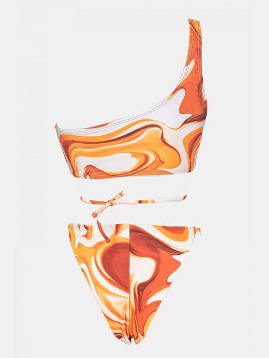 Set Bikini Mit Einer Schulter Mit Abnehmbarer Verstärkung & Brazil Orange