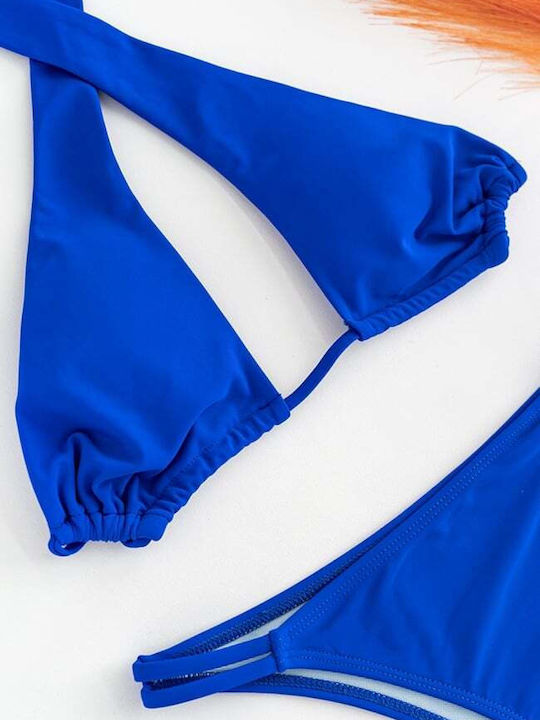 Set Bikini Triunghi Cu Burete Detașabil Albastru
