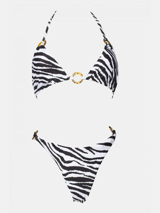 Set Bikini Dreieck mit Abnehmbarer Verstärkung Animal Print