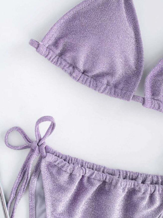 Bikini-Set Dreieck mit Abnehmbarer Verstärkung & Brasilien Flieder