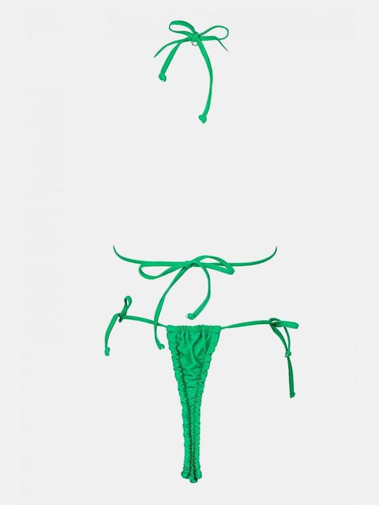 Set Bikini Τριγωνάκι με Αφαιρούμενη Ενίσχυση & String Πράσινο