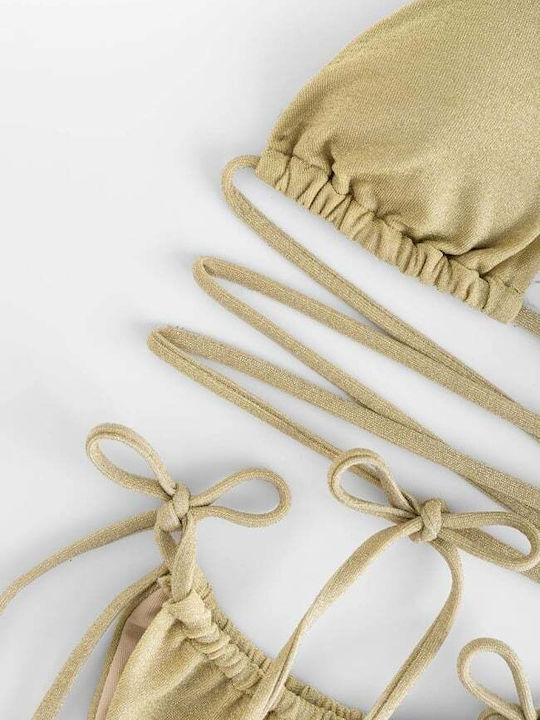Set Bikini Triunghi Cu Burete Detașabil Bej