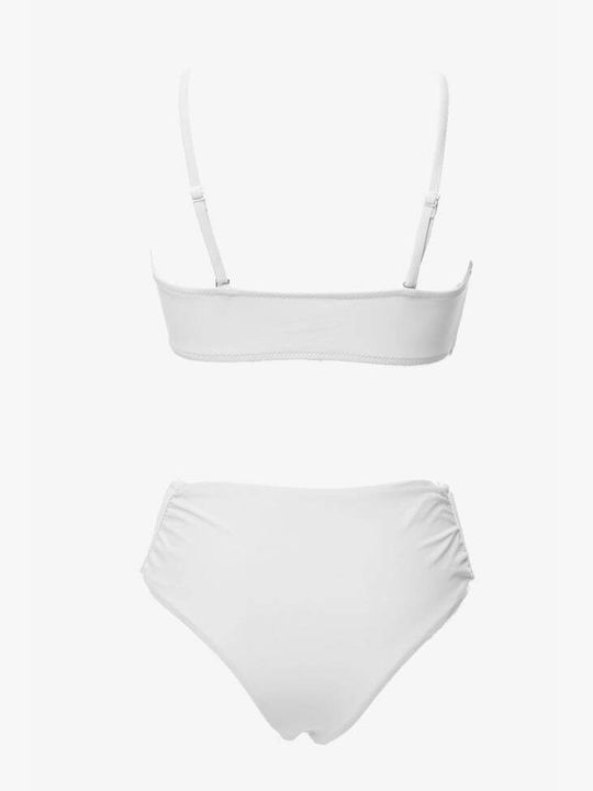 Set Bikini Cu Burete Detașabil Brazilia Alb