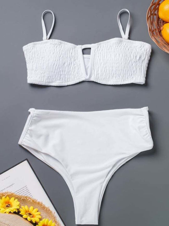 Set Bikini Cu Burete Detașabil Brazilia Alb