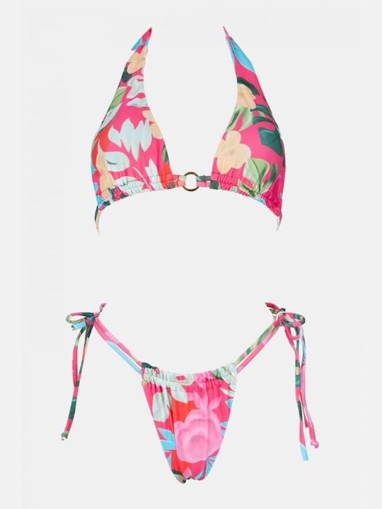Set Bikini 3 Bucăți Triunghi Portocaliu