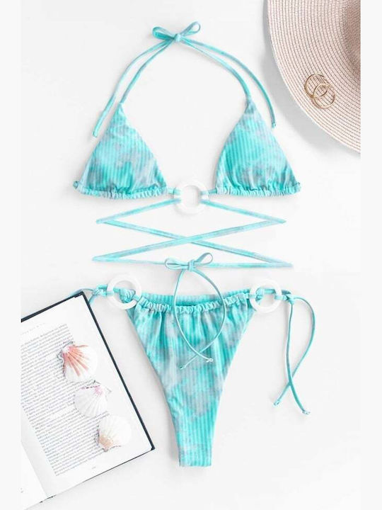 Set Bikini Triangle with Removable Padding and Brazil Light Blue