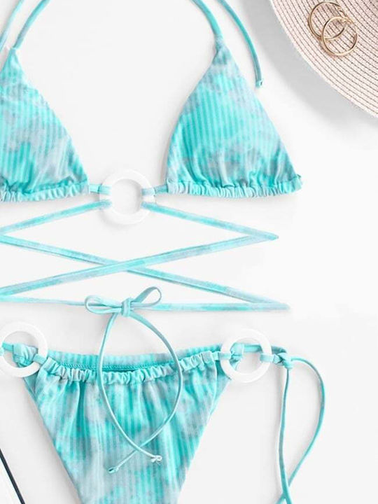 Set Bikini Triangle with Removable Padding and Brazil Light Blue