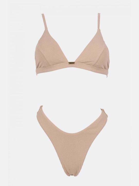Set Bikini Cu Burete Detașabil Brazilia Bej
