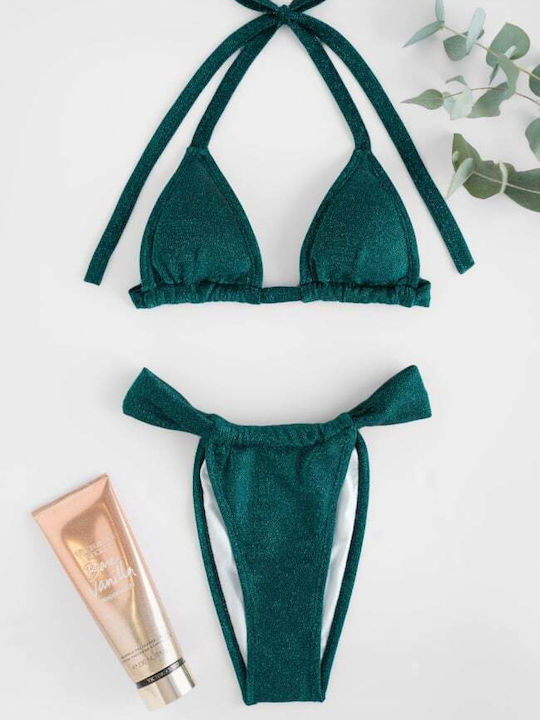 Set Bikini Triangle and Brazil High Waist Green