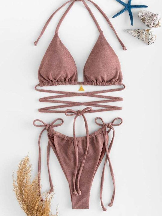 Set Bikini Triangle with Removable Padding Brown