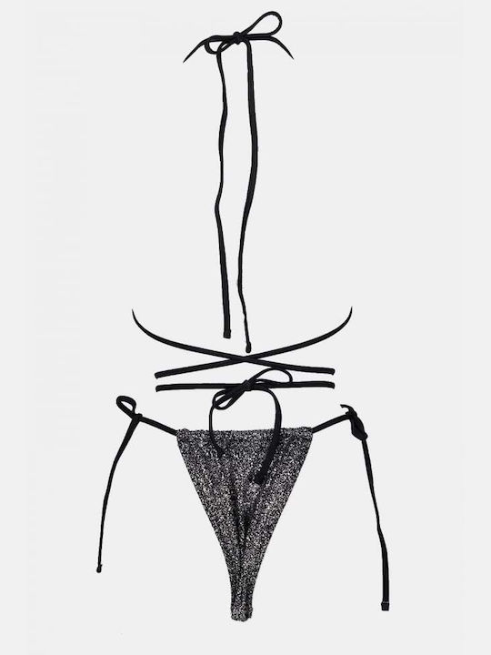 Set Bikini Triunghi Argintiu