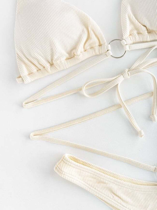 Set Bikini Triunghi Cu Burete Detașabil Bej