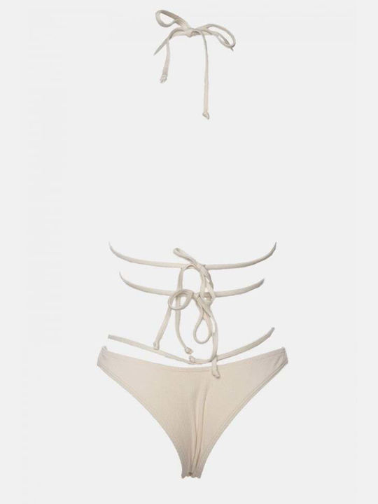 Set Bikini Triunghi Cu Burete Detașabil Bej