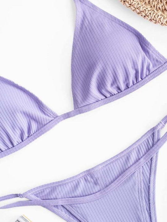 Bikini-Set Dreieck mit Abnehmbarer Verstärkung & Brasilien Flieder