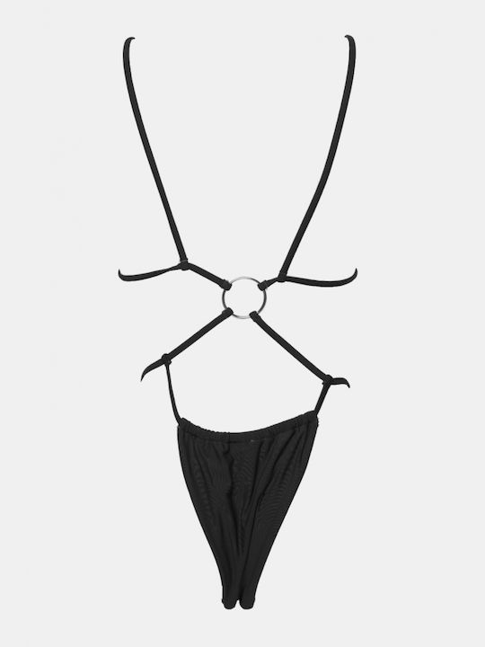 Set Bikini Dreieck mit Abnehmbare Verstärkung Hohe Taille Schwarz