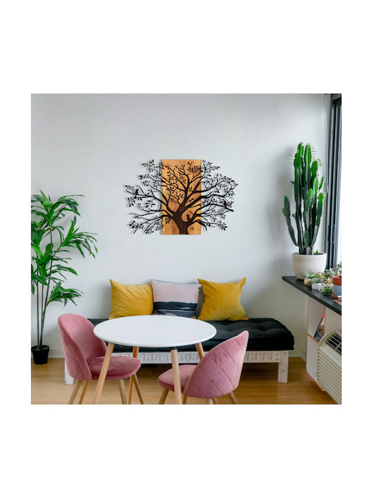 3D Mixed Art Kavak Black Wooden Wall Decor 85x58cm