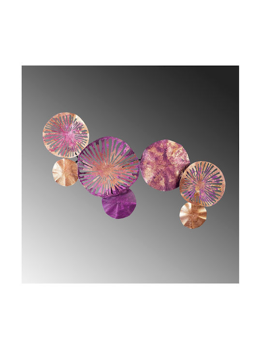 Hanging Wall Decor 2 Purple Metallic 74x5x38cm