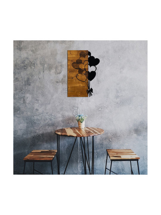 3D Mixed Art Love Black Wooden 39x39cm