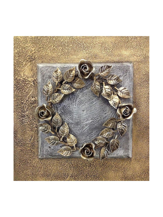 Wall Decor with Handmade Polyresin Feel 50x50cm