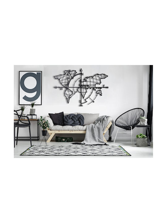 Decorațiune Siluetă Neagră Din Metal 65x65cm