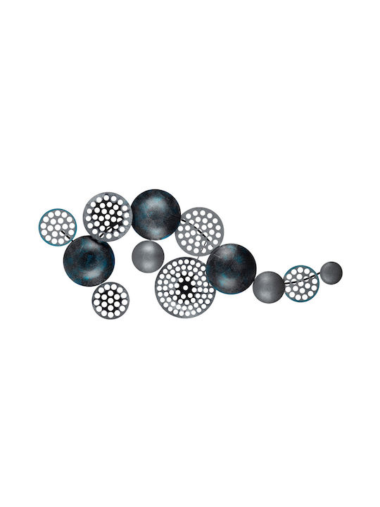 Geometric Wall Decor Element Bronte Navy Blue Made of Metal 90x8x42cm