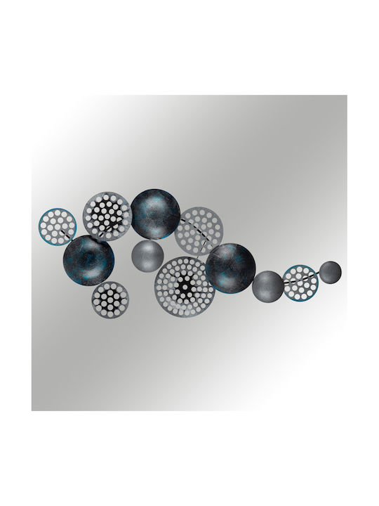 Geometric Wall Decor Element Bronte Navy Blue Made of Metal 90x8x42cm