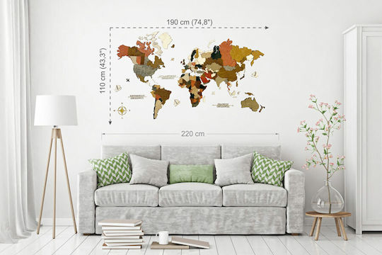 Canvastic 3D Decorațiune Pentru Perete Lucrată Manual Din Lemn 190x110cm