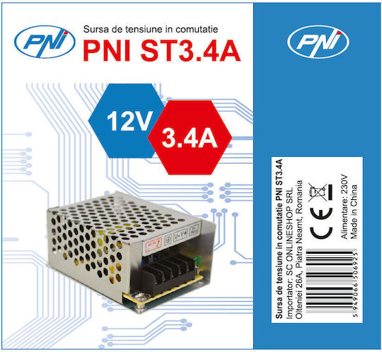 PNI 12V Τροφοδοτικό Συστημάτων CCTV ST3.4A