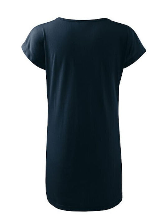 Summer Mini Athletic T-Shirt Short Sleeve Dress Navy Blue