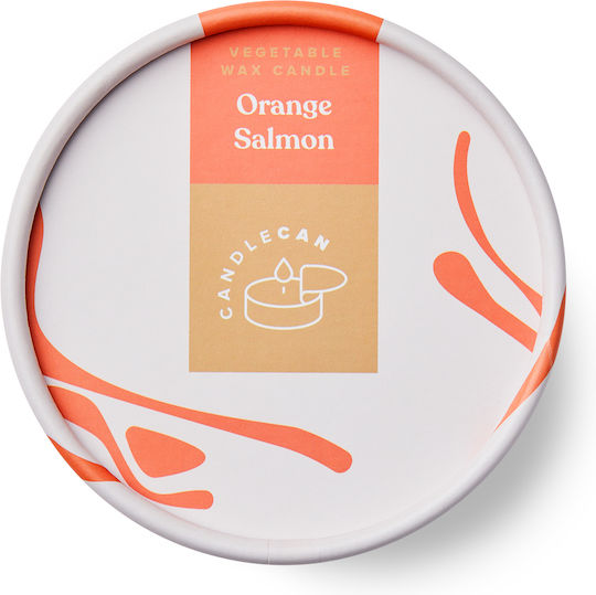 Candlehand Aromatic Candle in Metal Box with Orange Salmon Scent 300g