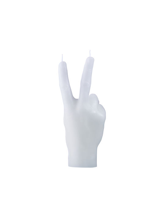 Candlehand Διακοσμητικό Κερί Peace Λευκό 360gr