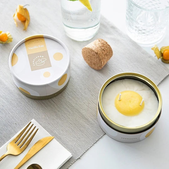 Candlehand Aromatic Candle in Metal Box with Vanilla Egg Scent 300g