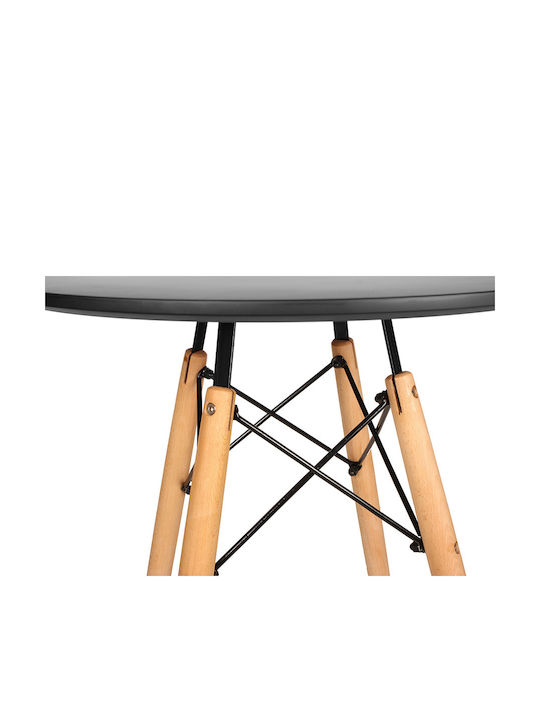 Table Kitchen Wooden Black 70x70x75cm