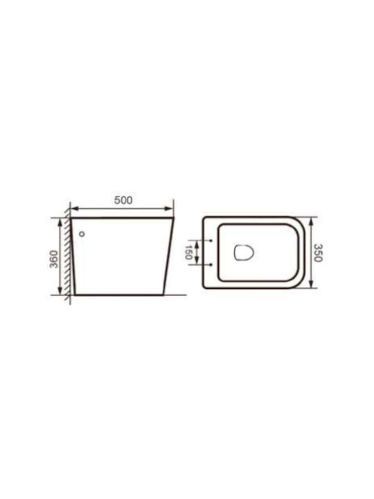 Amco Wall-Mounted Toilet that Includes Soft Close Cover White