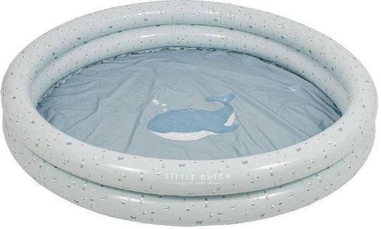 Little Dutch Sailors Bay Children's Round Inflatable PVC Swimming Pool Gray